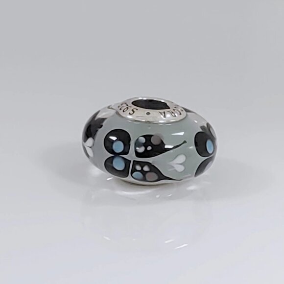 Pandora Blue Butterfly Kisses Murano Glass Charm Bead S925 ALE - Picture 1 of 4